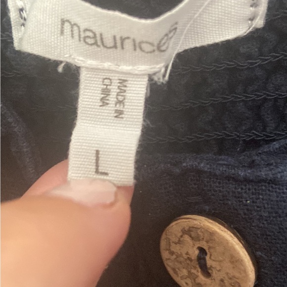 Maurice’s navy sundress with wood buttons size large - Picture 3 of 3